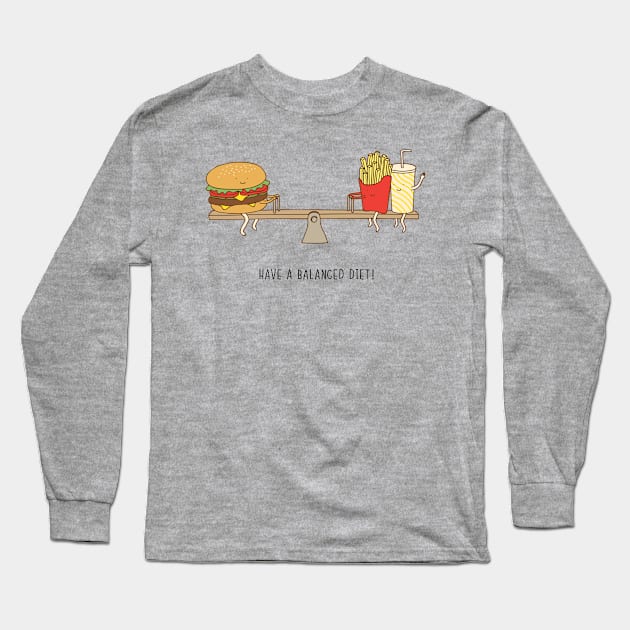 balanced diet Long Sleeve T-Shirt by milkyprint